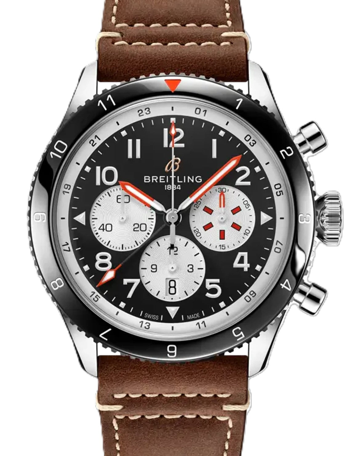 Breitling Super Avi Czarny 46mm Stal YB04451A1B1X1