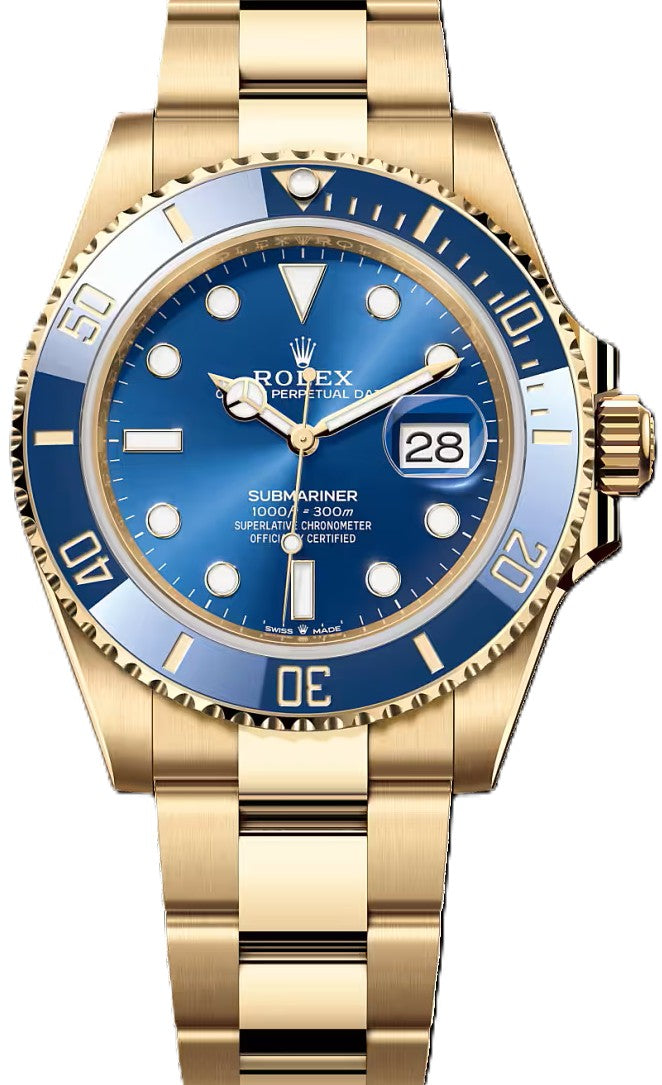 Rolex Submariner Date Niebieski 41 mm Żółte Złoto