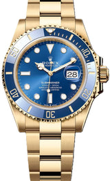 Rolex Submariner Date Niebieski 41 mm Żółte Złoto